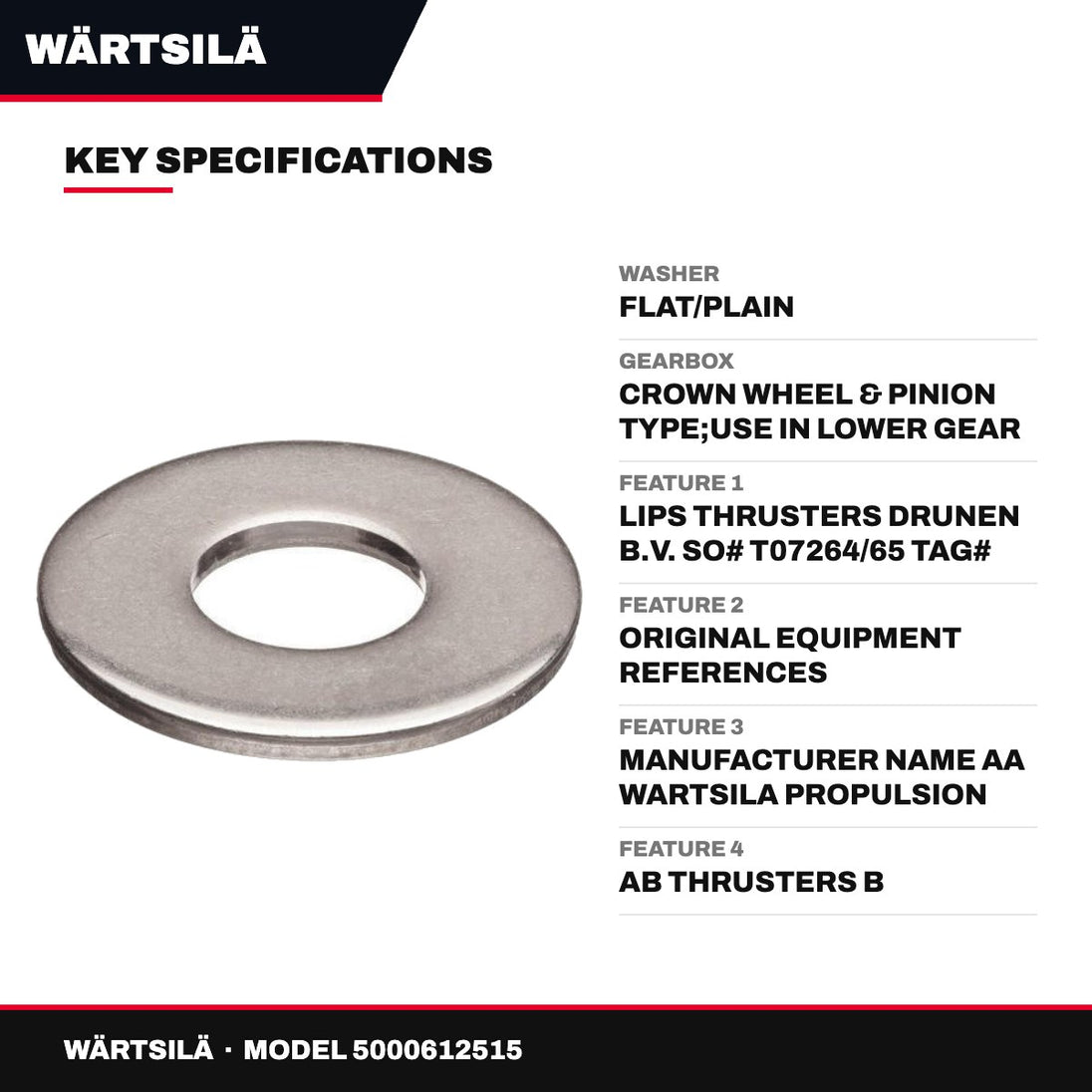 Wärtsilä 5000612515 – Washer – Flat/Plain