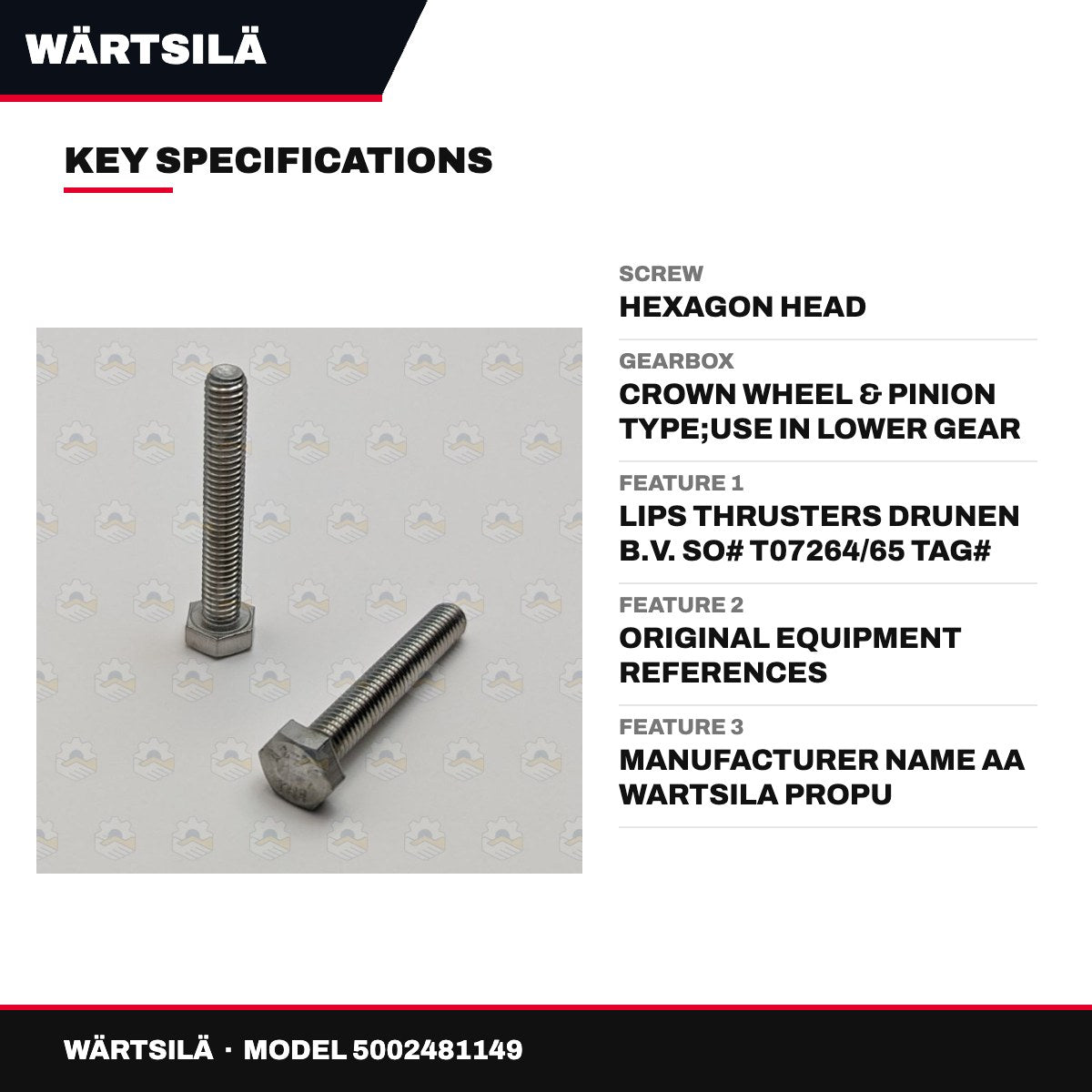 Wärtsilä – Screw, Hexagon Head