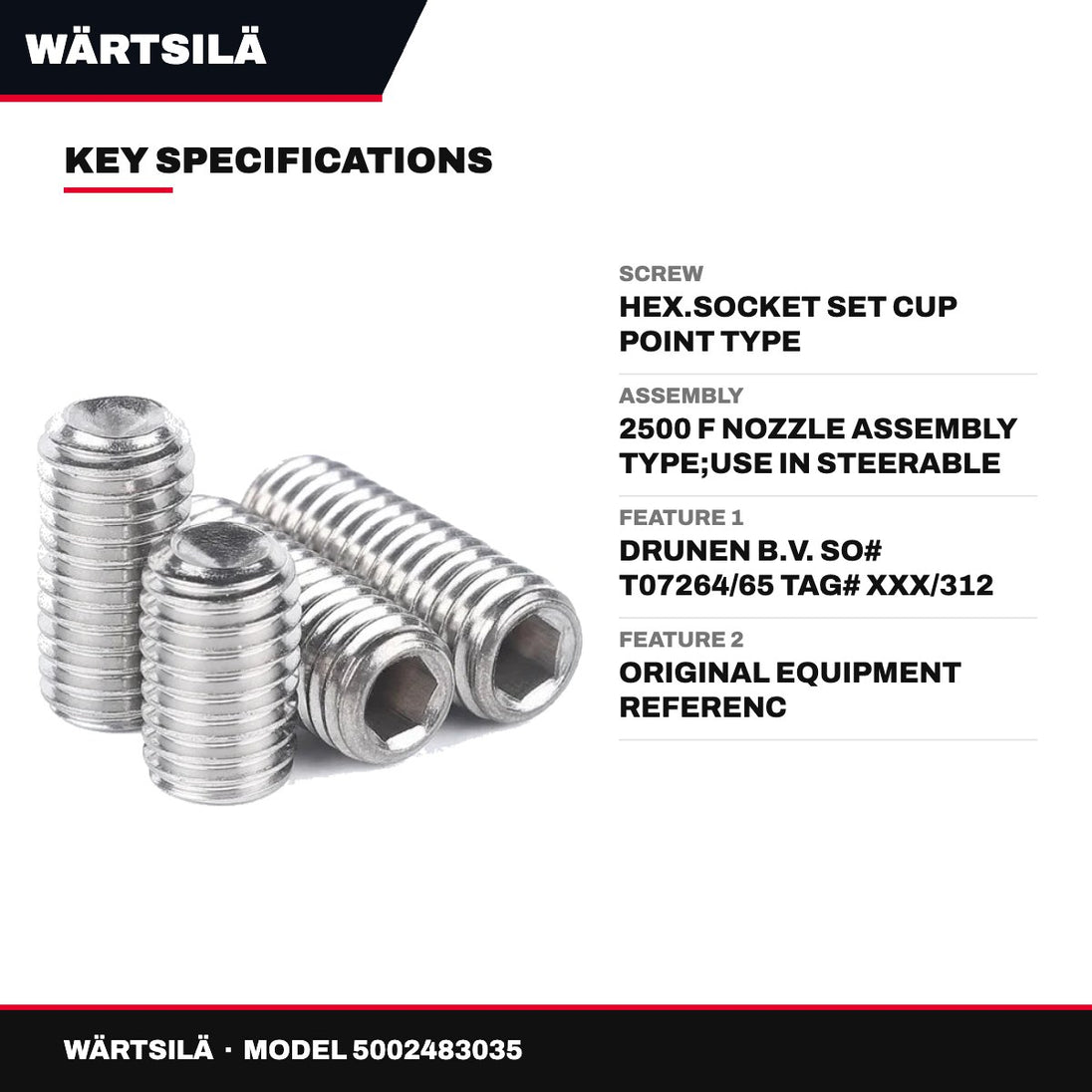 Wärtsilä – Screw, Hex.Socket Set Cup Point