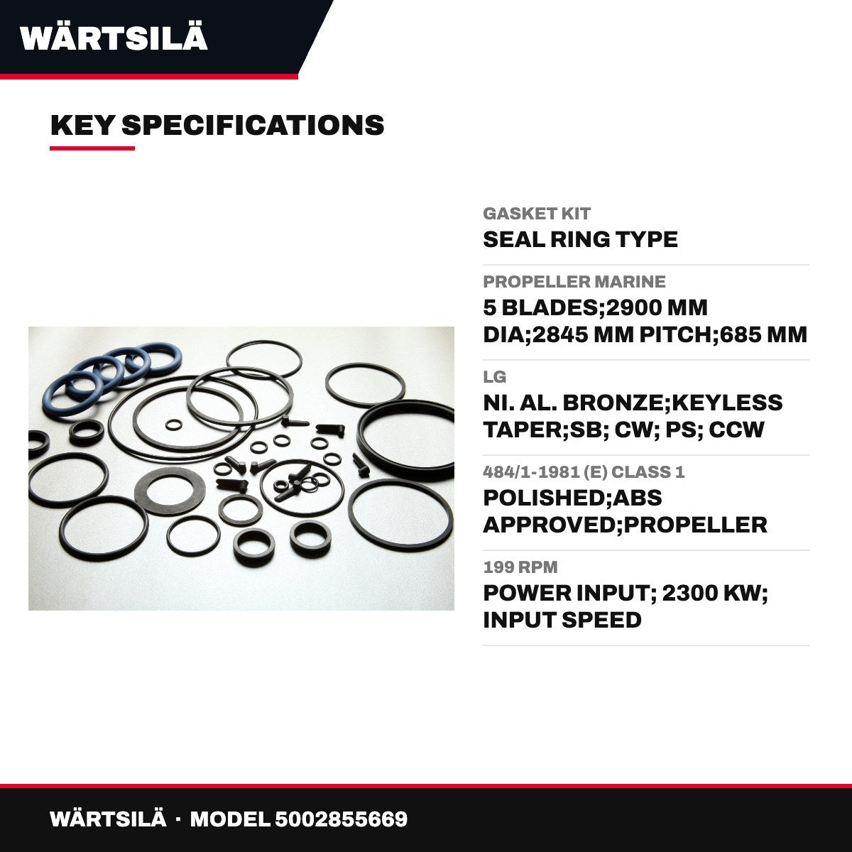 Wärtsilä – Seal Ring Gasket Kit
