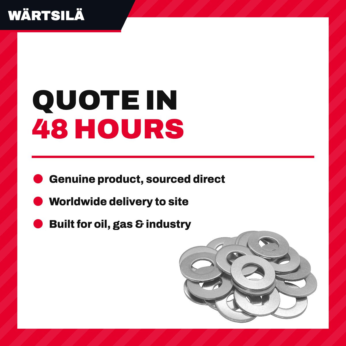 Wärtsilä – Flat/Plain Washer, 1/8 Nom, 11 ID