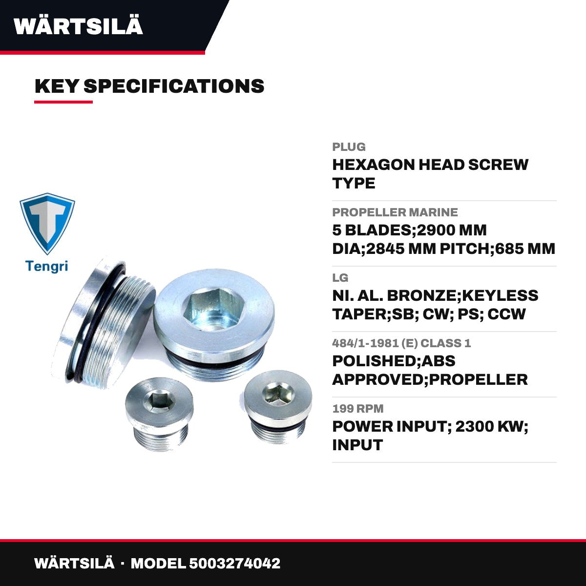 Wärtsilä – Hexagon Head Screw Plug