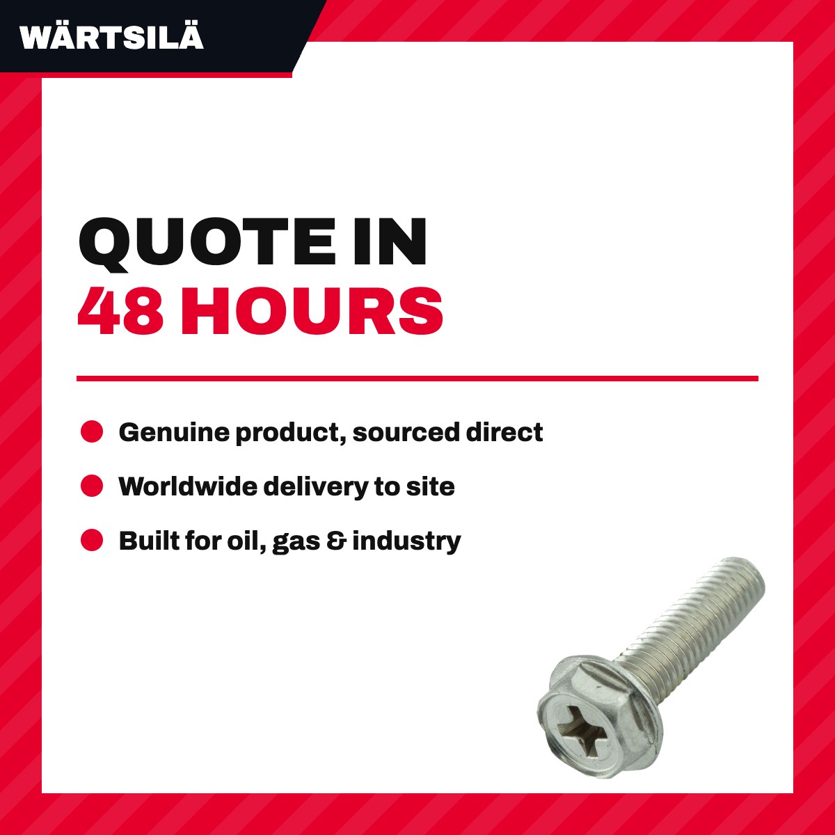 Wärtsilä 5003279212 – Screw – Hexagon Head Type