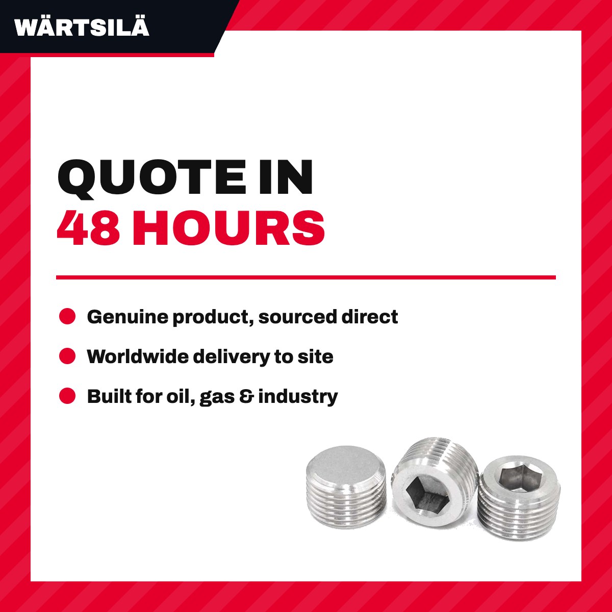 Wärtsilä – Plug, Pipe, Hexagon Socket