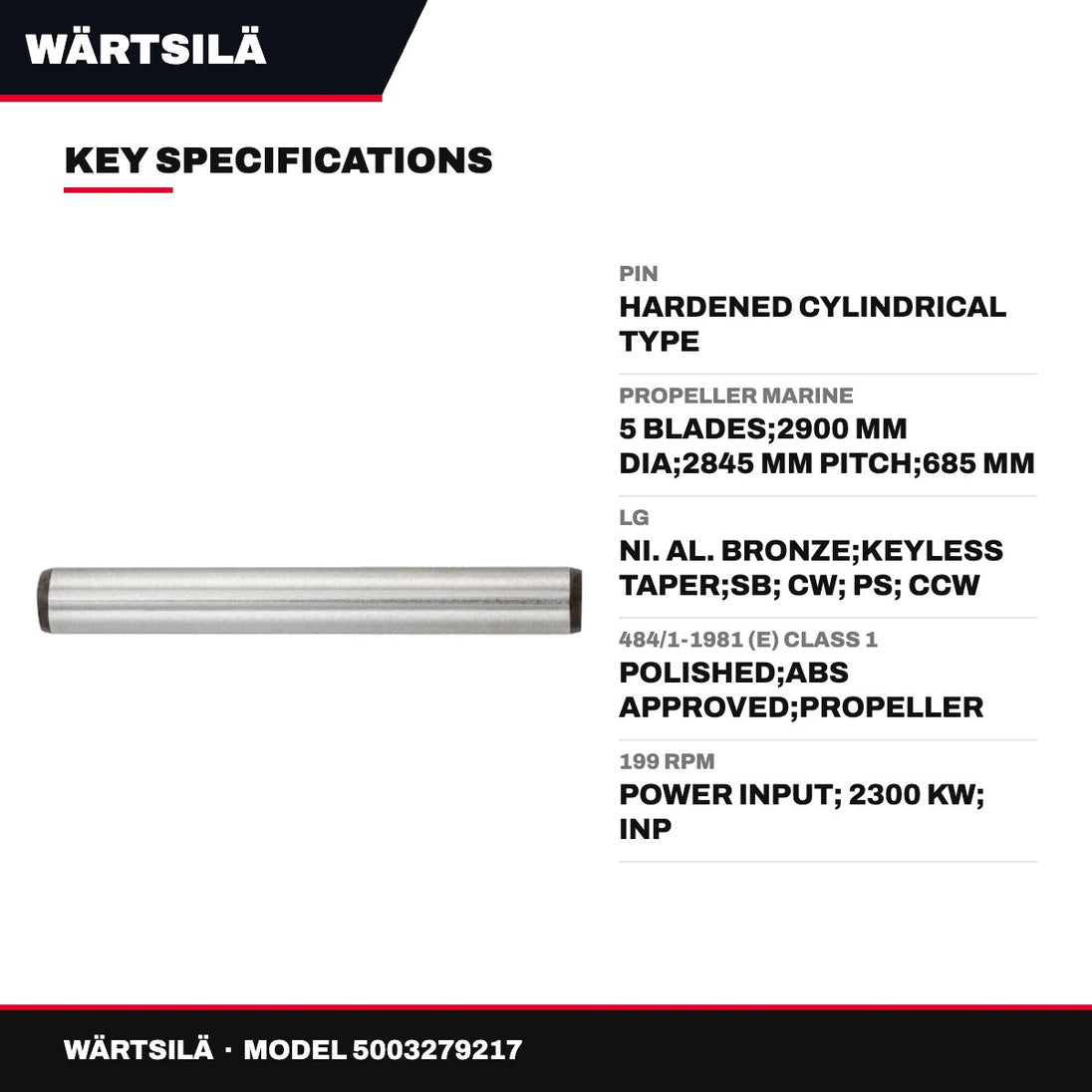 Wärtsilä – Hardened Cylindrical Pin