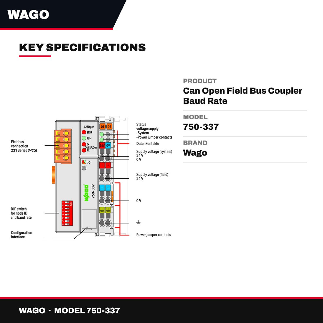 Wago 750-337 – Can Open Field Bus Coupler Baud Rate