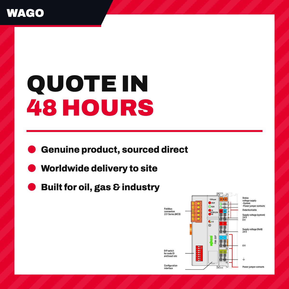 Wago 750-337 – Can Open Field Bus Coupler Baud Rate