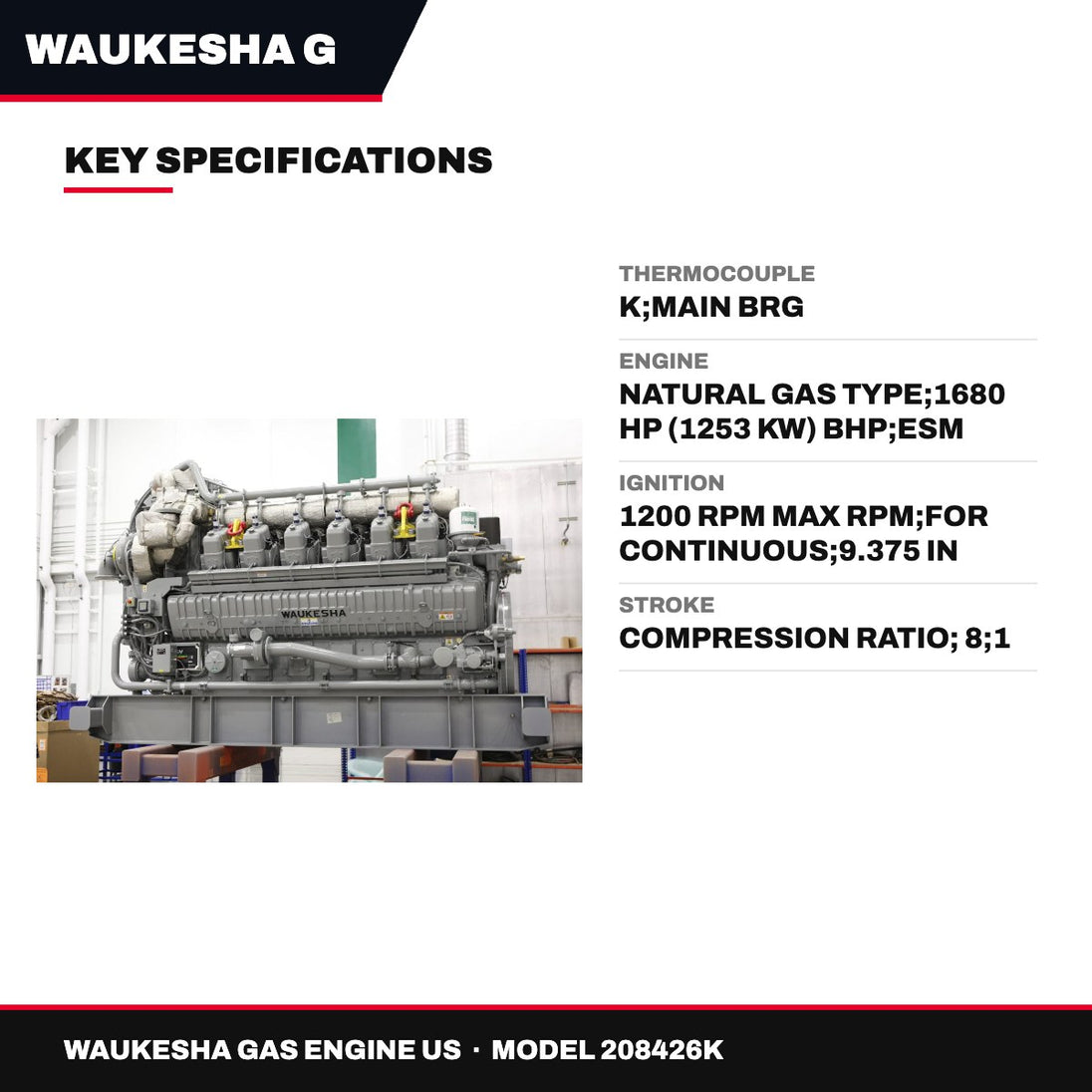 Waukesha Gas Engine Us 208426K – Thermocouple – K, Main Brg