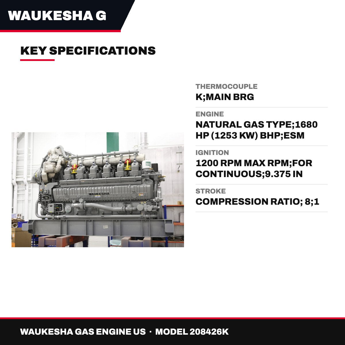Waukesha Gas Engine Us 208426K – Thermocouple – K, Main Brg