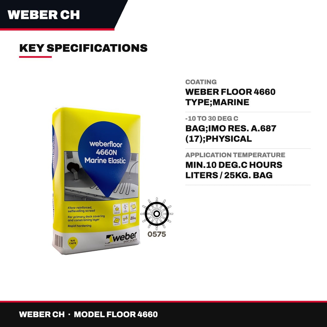 Weber Ch FLOOR 4660 – Coating – Weber Floor 4660 Type, Marine Elastic