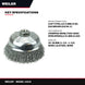 Weiler 14216 – Brush Power Tool – Cup Type, 127.0 Mm (5 In) Dia Brush