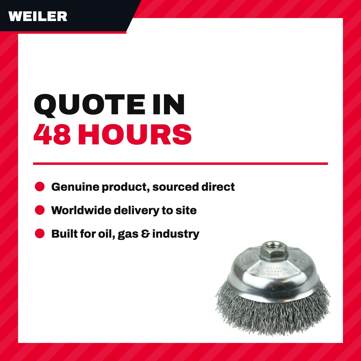 Weiler 14216 – Brush Power Tool – Cup Type, 127.0 Mm (5 In) Dia Brush
