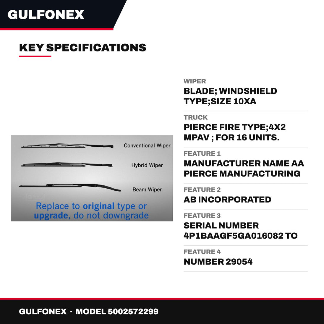 Wiper – Blade, Windshield Type