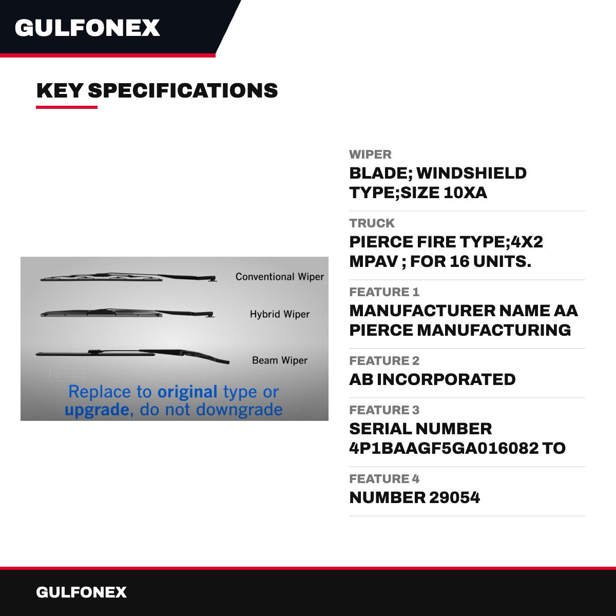 Wiper – Blade, Windshield Type