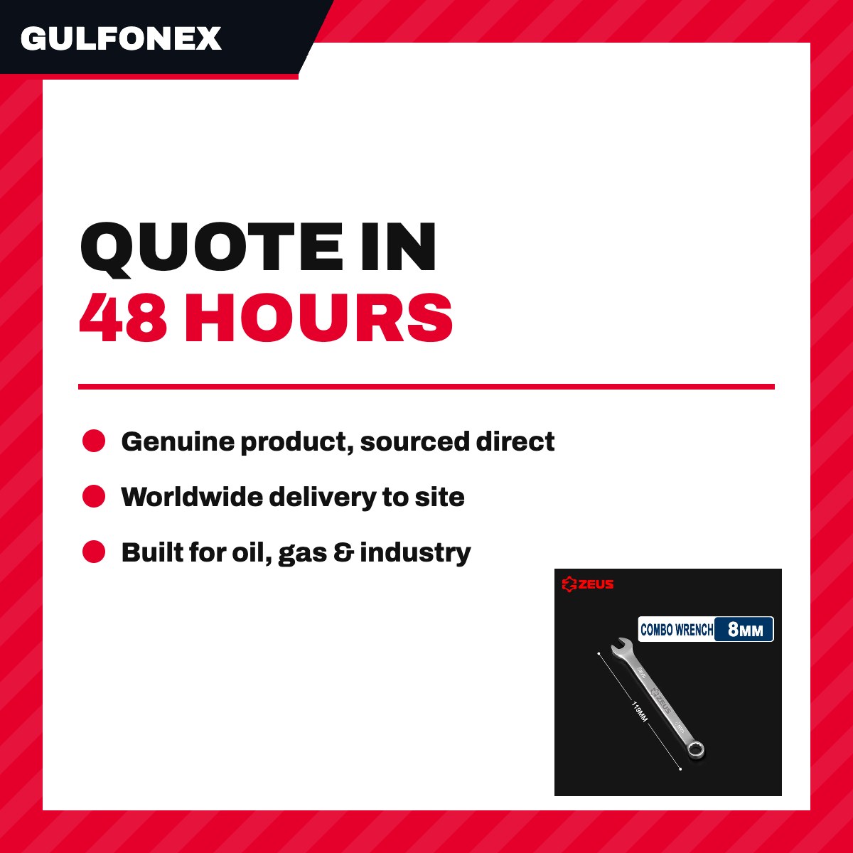 Wrench Box & Open End – 10-15 Deg Offset Type, 25 Mm Opening