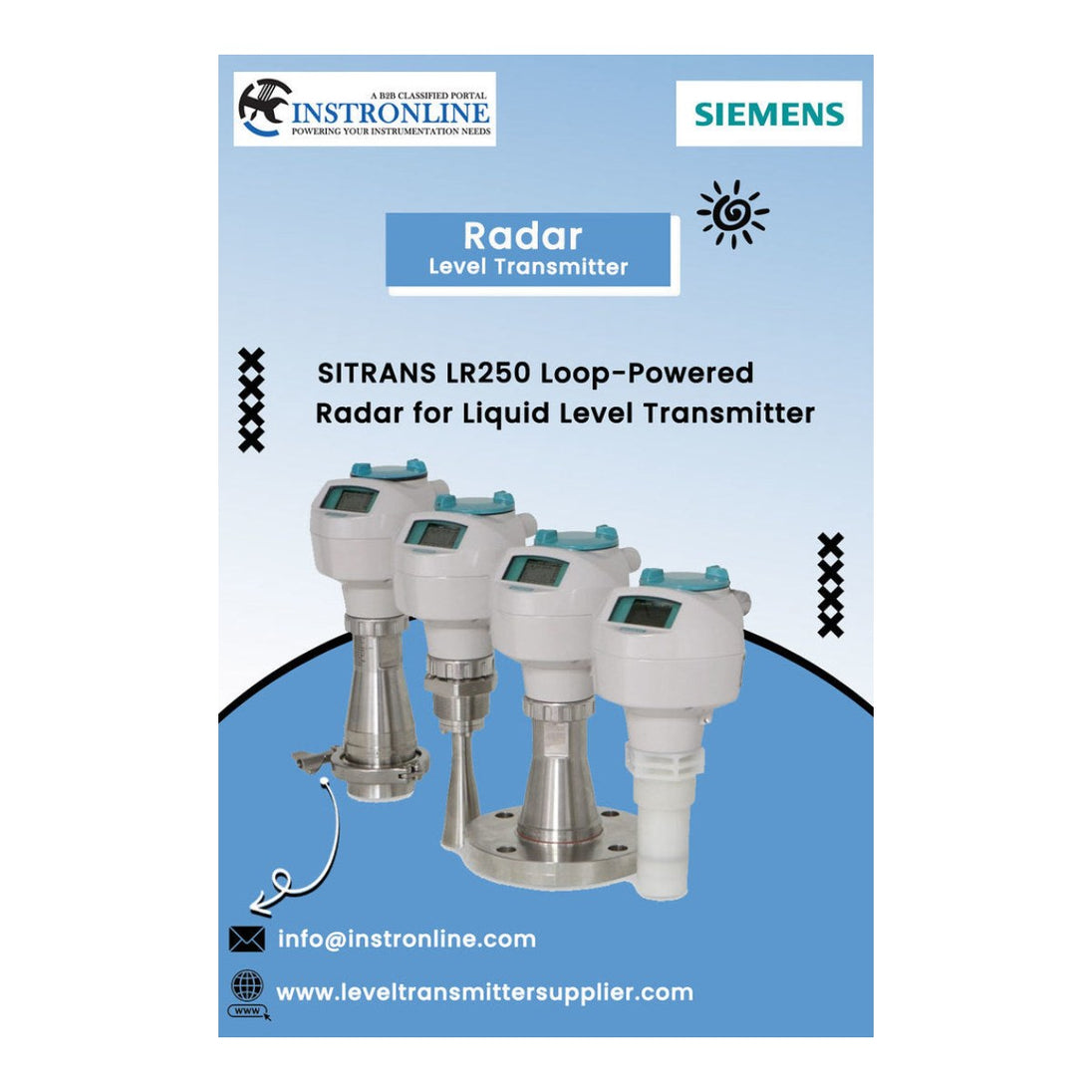 Xmtr-Lvl,Rdr – Sitrans Lr250,Tk Top, Flg