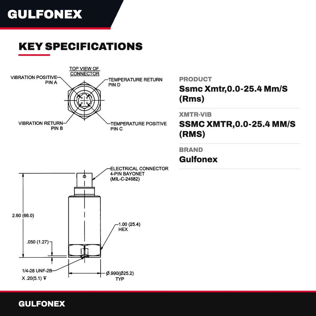 Xmtr-Vib – Ssmc Xmtr,0.0-25.4 Mm/S (Rms)